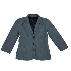 Banana Republic Puff Sleeve Blazer Sz XS-S Tag 8 Blue Gray Editorial Officecore